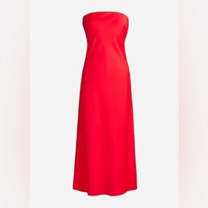 NWT J.CREW Collection Gwenyth Slip MIDI Strapless Dress in RED Size 12